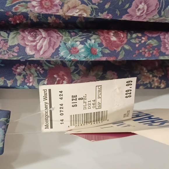 Sz 8P Whirlaway Frocks NWT Blue Flora Deadstock Cottagecore Prairie Dress w/belt - Picture 11 of 12